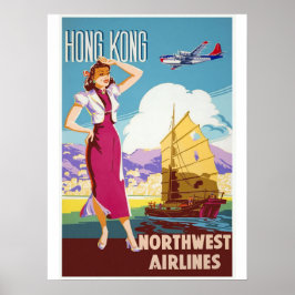 Poster de Viagens vintage de Hong Kong