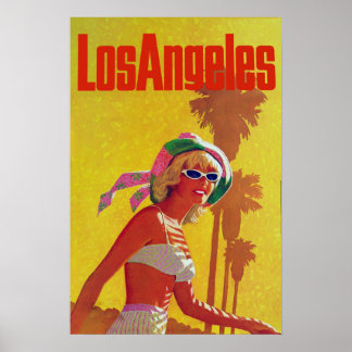 Poster de viagens vintage de Los Angeles