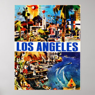 Poster de viagens vintage de Los Angeles