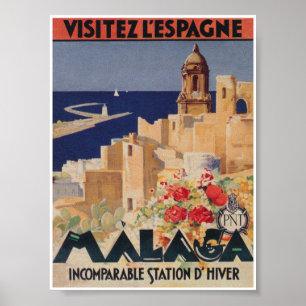 Poster de Viagens vintage de Málaga