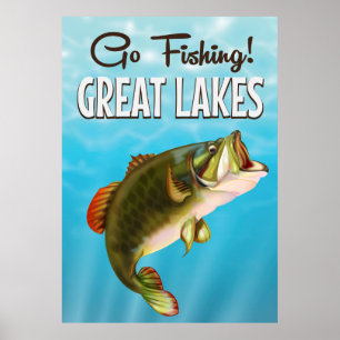 poster de viagens vintage de pesca dos excelentes