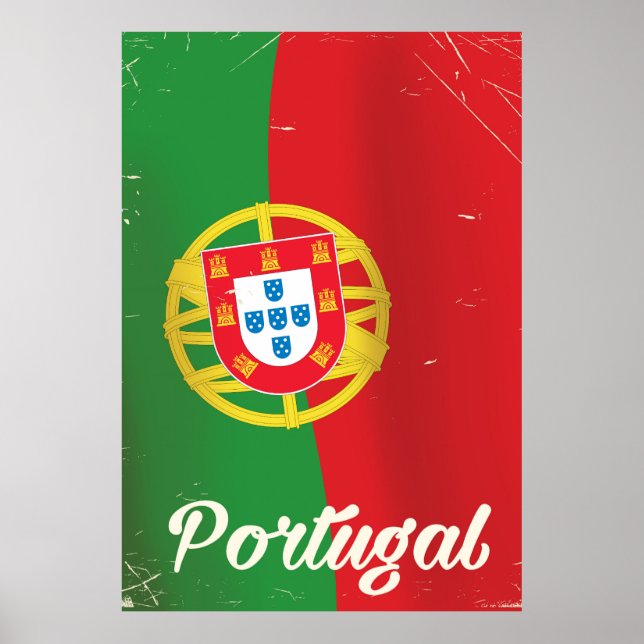 Poster de viagens vintage de Portugal. (Frente)
