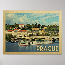 Poster de Viagens vintage de Praga