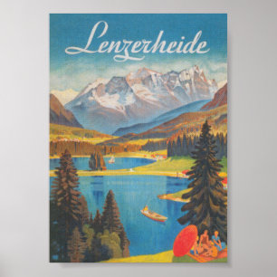 Poster de Viagens vintage de Suiça Lenzerheide