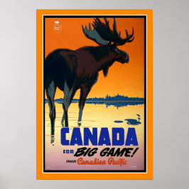 Poster de viagens vintage do Canadá Grande Jogo