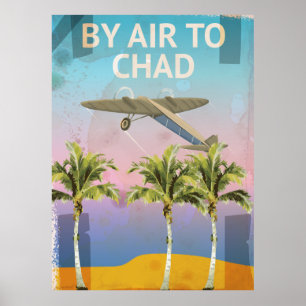 Poster de Viagens vintage do Chade