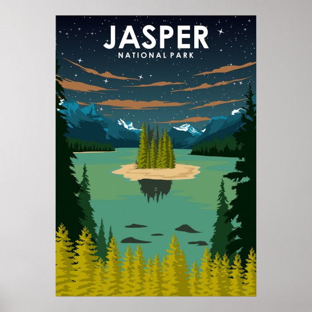 Poster de Viagens vintage do Parque Nacional Jaspe (Frente)