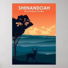 Poster de Viagens vintage do Parque Nacional Shena