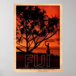 Poster de viagens Vintage Fiji