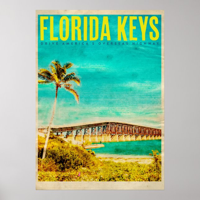 Poster de viagens Vintage Florida Keys (Frente)