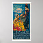 Poster de viagens Vintage Granada Festival 1921<br><div class="desc">design mórbido do ornamentado de 1921 da Espanha do Festival de Granada</div>