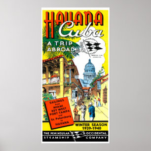 Poster de viagens Vintage Havana Cuba