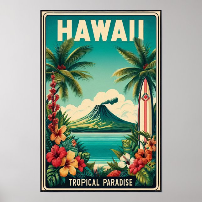 Poster de viagens Vintage Hawaii (Frente)