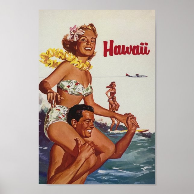 Poster de viagens Vintage Hawaii (Frente)