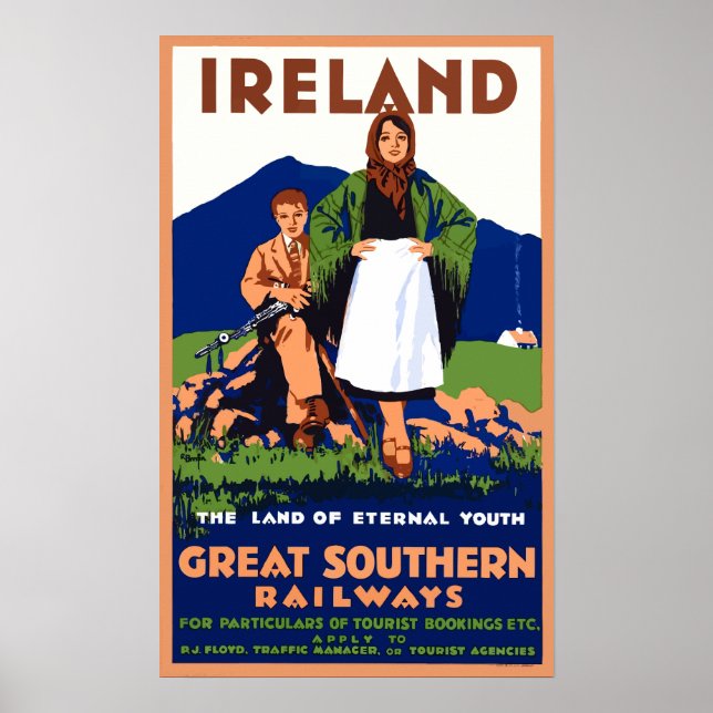 Poster de viagens Vintage Irlanda (Frente)