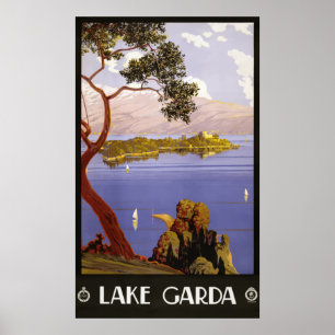 Poster de Viagens vintage Itália - Lago Garda