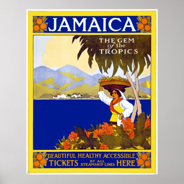 Poster de viagens Vintage Jamaica (Frente)