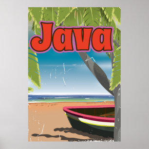 Poster de viagens vintage Java