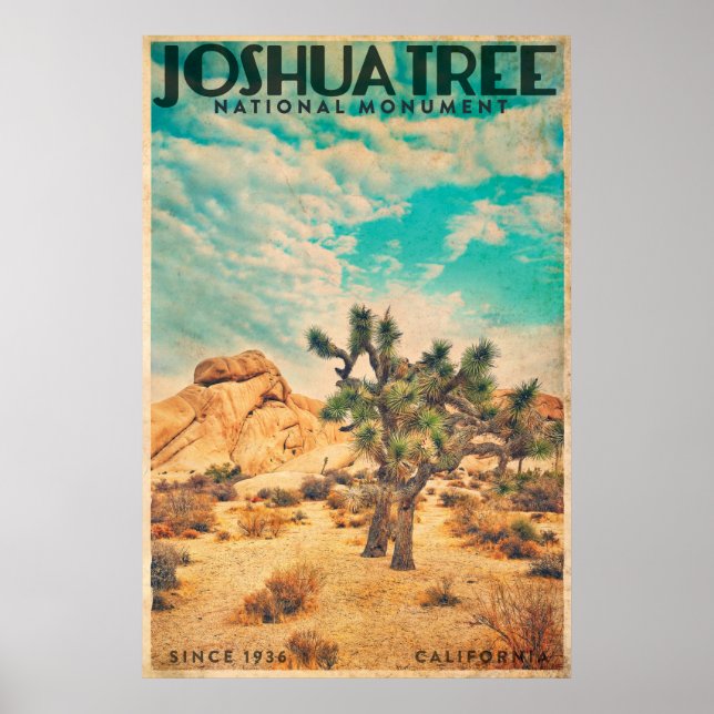 Poster de viagens Vintage Joshua Tree (Frente)