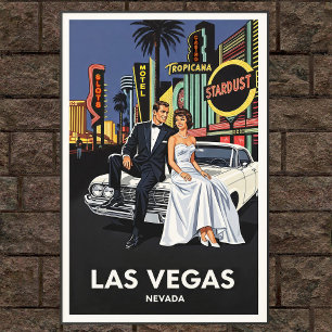 poster de viagens Vintage Las Vegas dos anos 60