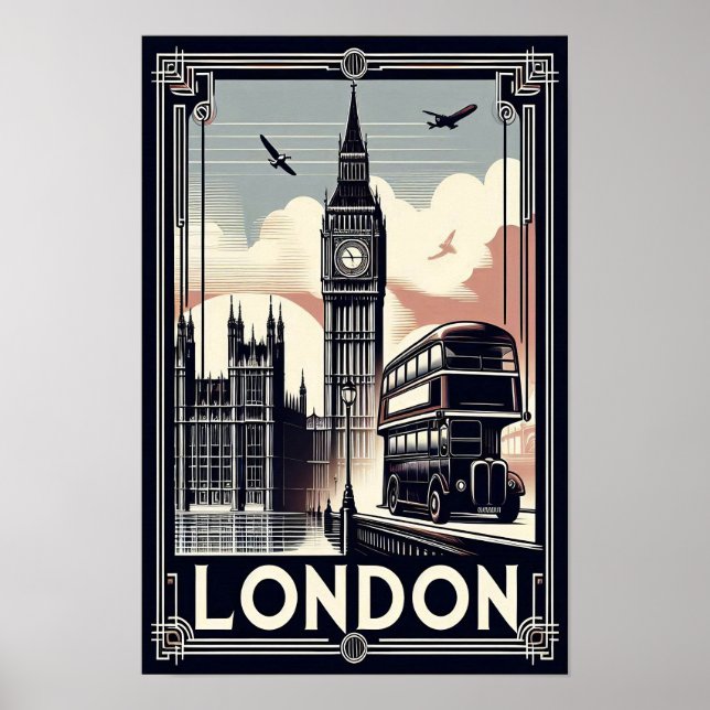 Poster de viagens Vintage London England (Frente)
