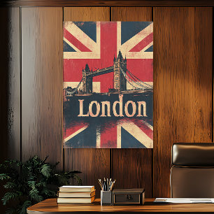Poster de viagens Vintage London Tower Bridge