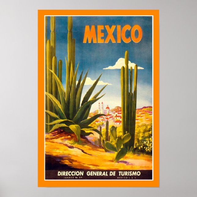 Poster de viagens vintage México (Frente)