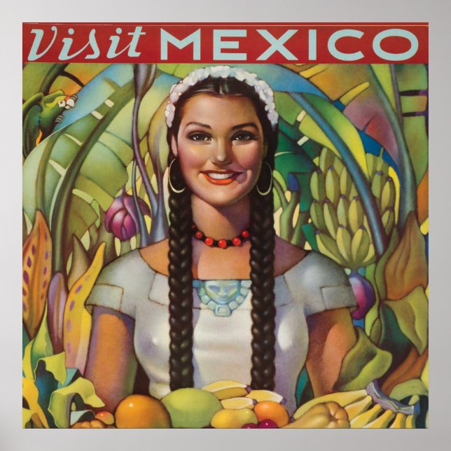 Poster de viagens Vintage Mexico (Frente)