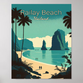 Poster de Viagens vintage Minimalista de Railay Be