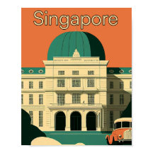 Poster de Viagens vintage Minimalista de Singapura