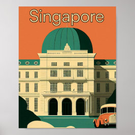 Poster de Viagens vintage Minimalista de Singapura