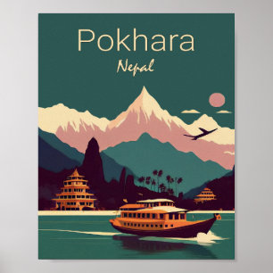 Poster de Viagens vintage Minimalista do Nepal em 