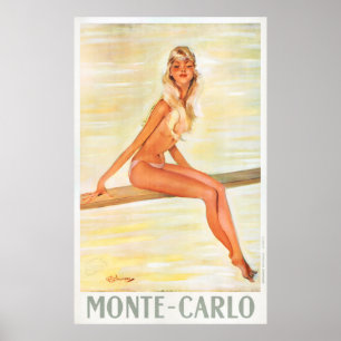 Poster de Viagens vintage Monte Carlo Mônaco Rest