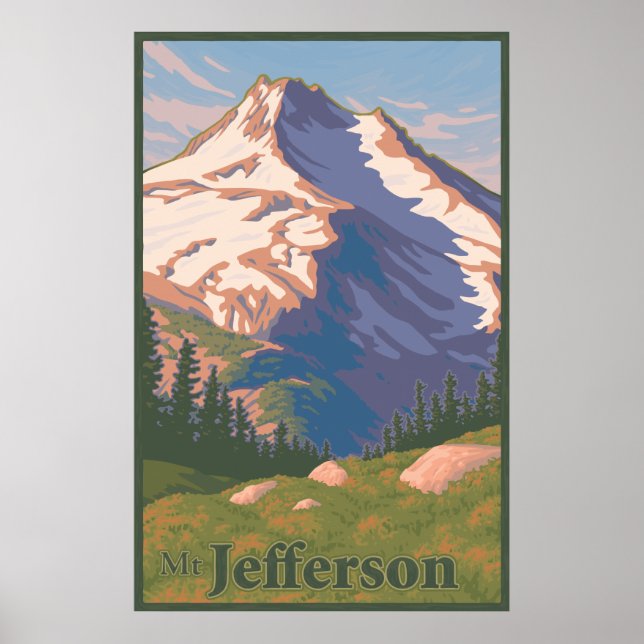 Poster de viagens Vintage Mt. Jefferson (Frente)