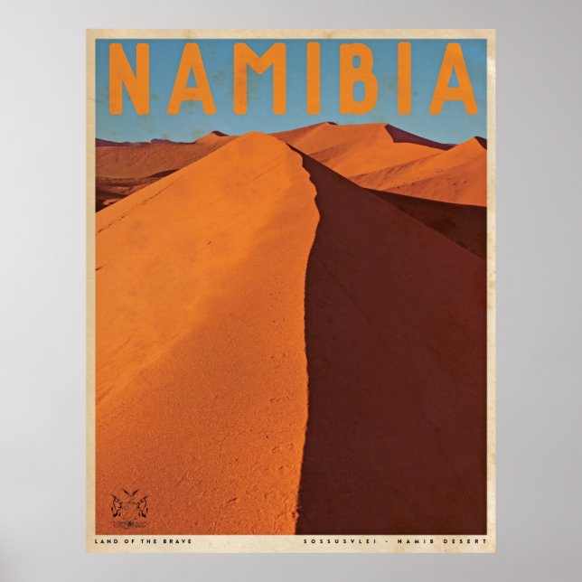 Poster de viagens Vintage Namibia (Frente)