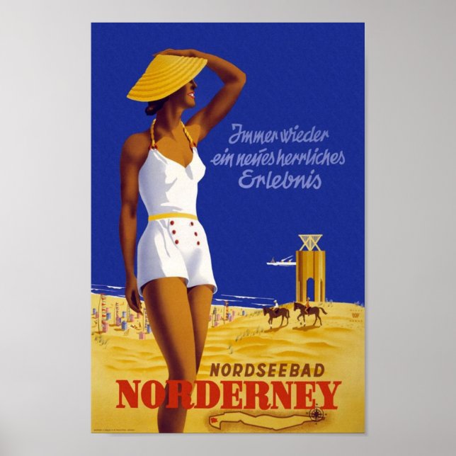 Poster de viagens Vintage Nordsebad Norderney (Frente)
