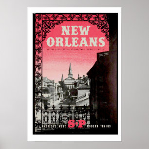 Poster de viagens Vintage Nova Orleans