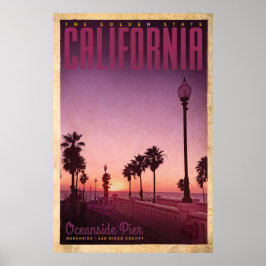 Poster de viagens Vintage Oceanside Pier
