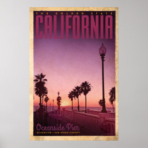Poster de viagens Vintage Oceanside Pier
