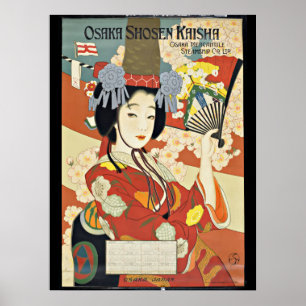Poster de viagens Vintage Osaka Japão