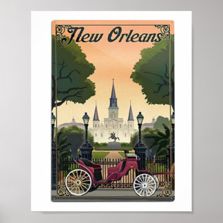 poster de viagens vintage para novos orleans