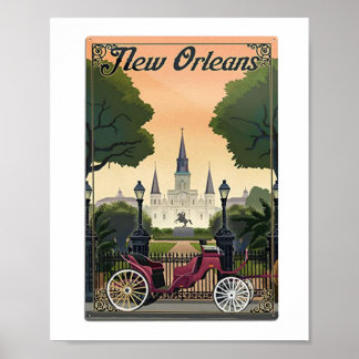 poster de viagens vintage para novos orleans