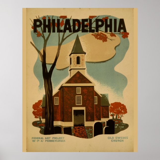 Poster de viagens Vintage Philadelphia (Frente)