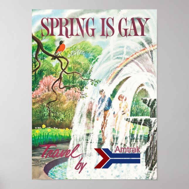 Poster de viagens Vintage Primavera (Frente)