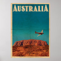 Poster de viagens Vintage Red Center Austrália