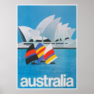 Poster de Viagens vintage retrô da Austrália
