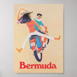 Poster de Viagens vintage retrô das Bermudas