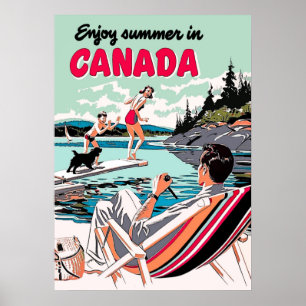 Poster de Viagens vintage retrô do Canadá