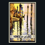 Poster de viagens Vintage Retro Veneice Itália<br><div class="desc">Um impressão de reprodução de uma poster de Arte 1920 que promove o turismo em Veneza, na Itália. Digitalmente remodelado para trazer as cores originais, ainda melhores e corrigir tantas imperfeições quanto possível. Personalize o tamanho, a textura, a borda e/ou o quadro do poster para se adequar ao seu gosto....</div>