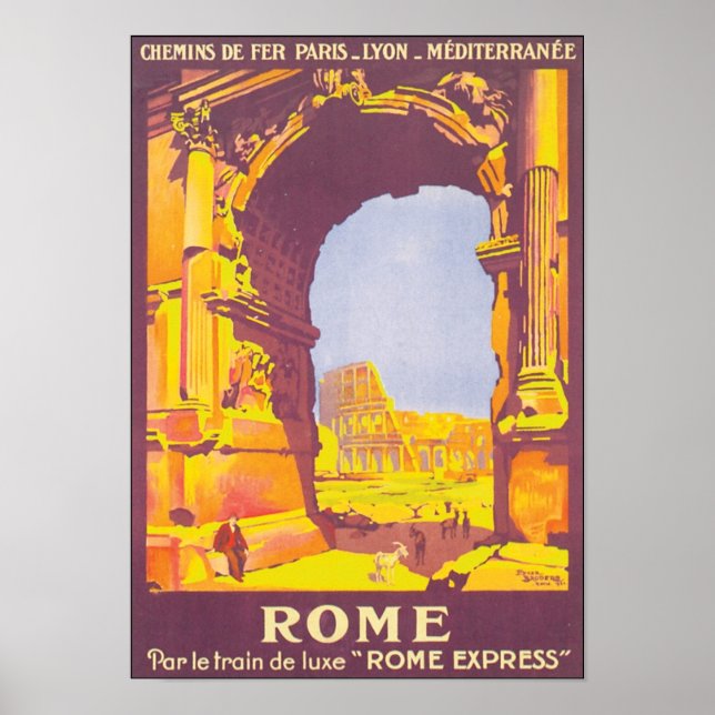Poster de viagens Vintage Roma (Frente)